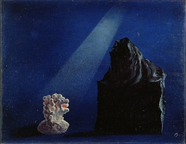 北脇昇「眠られぬ夜のために」（習作）1937年 油彩、カンヴァス 40.9×53.0cm 横浜美術館蔵