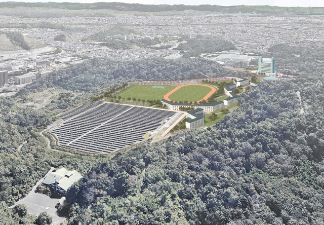 ゴードンストウン・スクール日本校（仮称）の完成予想図（画面下部は既存のソーラー施設です）