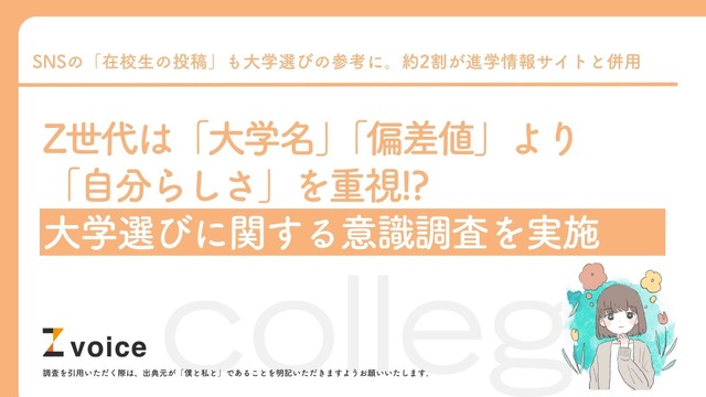 Z世代対象「大学選びに関する意識調査」