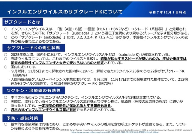 インフルエンザウイルスのサブグレードについて