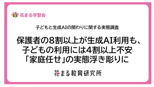 子供と生成AIの関わりに関する意識調査