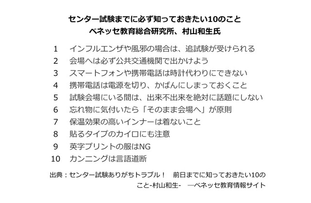 センター試験までに必ず知っておきたい10のこと