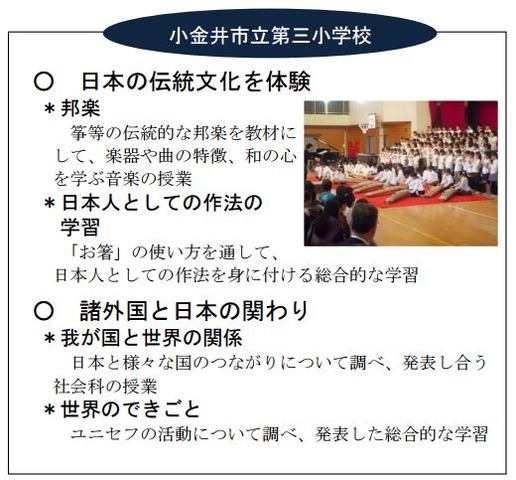 小金井市立第三小学校（平成26年度推進校の実践例）