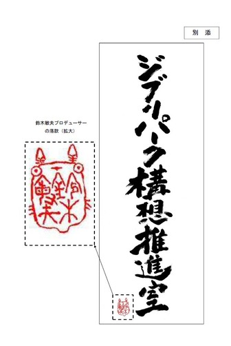2017年11月1日から掲げられる愛知県の「ジブリパーク構想推進室」看板