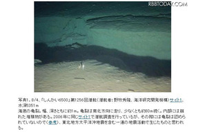 地震による亀裂や断層がくっきり「しんかい6500」海底写真 画像
