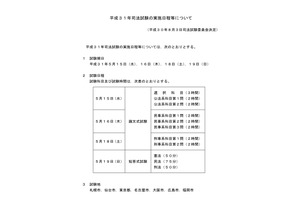 法務省、2019年司法試験・予備試験の実施日程を発表 画像