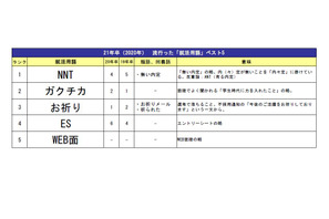 流行った就活用語ランキング、1位は「NNT」 画像