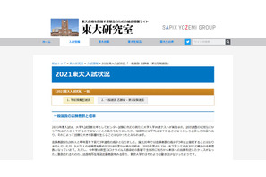 【大学受験2021】東大入試、一般選抜志願者は9,089人 画像