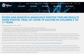 コロナワクチン、5-11歳に有効…ファイザー 画像