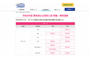 【高校受験2022】愛知県公立高入試の解答速報、中日新聞Web掲載 画像