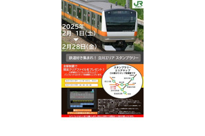 立川エリアで鉄道スタンプラリー開催、2月限定 画像