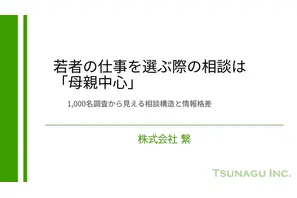 15歳～24歳の仕事選び、母親への相談が中心…情報の閉鎖性が課題に 画像