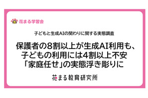 子供の生成AI利用、保護者5割が前向きも使わせ方に悩み…花まる教育研究所 画像