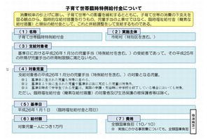 子育て臨時給付金、消費税増税に伴い児童1人に1万円 画像