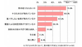 子どもとの生活において、夏の暑さで不安なことはありますか？ 子どもとの生活において、夏の暑さで不安なことはありますか？