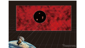 モヤモヤとした赤外線放射が、今回のアルマ望遠鏡を用いた研究により個別の天体に分解された様子のイメージイラスト