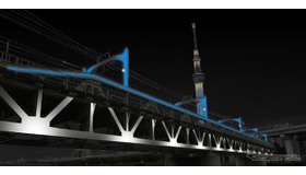 ライトアップした隅田川橋りょうのイメージ。2018年4月上旬をめどにライトアップを行う。