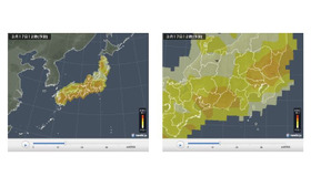 日本気象協会「花粉予測メッシュ」画面イメージ