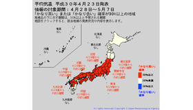 「異常天候早期警戒情報」平成30年4月23日発表