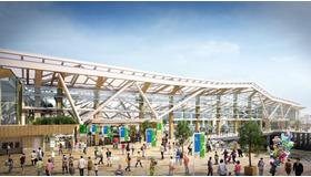 「品川新駅（仮称）」街区側外観イメージ図　※パースは現時点でのイメージであり、実際とは異なる場合がある　（画像はJR東日本提供）