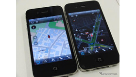 MapFan 画面を表示している iPhone（イメージ）