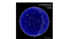 しぶんぎ座流星群と放射点（2020年1月5日午前3時ごろの東京の星空）　（c） 国立天文台天文情報センター
