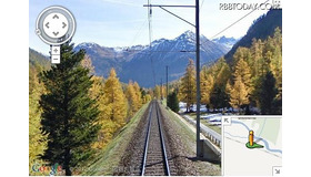 「ストリートビュー」から見た登山鉄道の風景