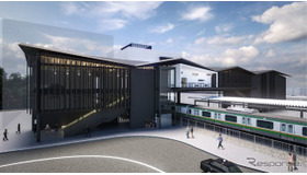 仮称「村岡新駅」の南側駅舎イメージ。