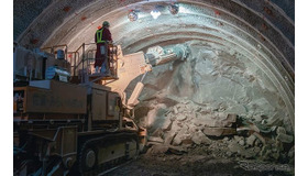 敦賀延伸延期の要因のひとつとなった北陸新幹線加賀トンネル。写真は北陸本線の直下に位置する中工区金沢方切羽での工事の様子。