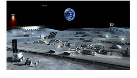 月面基地イメージ　(c) JAXA