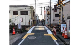 改定したガイドライン：奈良県大和郡山市の事例（歩車分離されていない道路での誘導用ブロック等の設置事例）