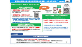 経済的に困難な学生等が活用可能な支援策（令和6年1月～）