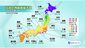 花粉の飛散開始予想