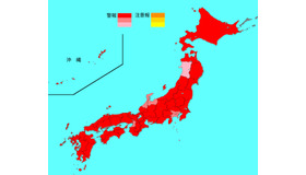 インフルエンザ流行レベルマップ（2025年第2週）