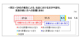 SNSの普及による、社会における文字や語句、言葉の使い方への影響