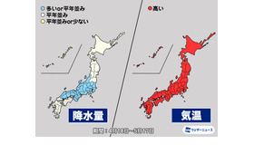 気象庁1か月予報の降水量・気温（4/18～5/17）