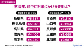 毎年、熱中症にかける費用は？