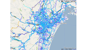 ユービークリンク 4月11日までの通れた道路状況（写真：PC サイト仙台市周辺の閲覧画面）