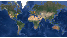 2013年の全報告をプロットした世界地図