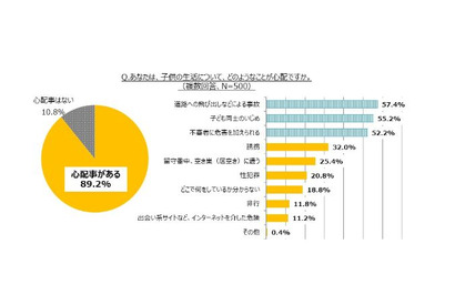 母親の85.8％、小学生の夏休みは「危険が増える」 画像