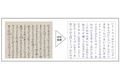 凸版印刷、江戸時代以前のくずし字を自動でテキスト化 画像