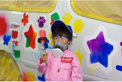 子どもたちが環境に優しい塗装体験…ネッツトヨタノヴェルとやま 画像