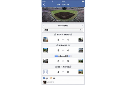 【高校野球2015夏】Facebook「いいね！」で出場校を応援 画像