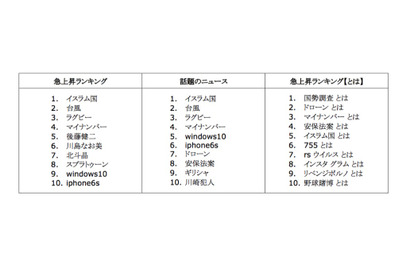 2015年Google検索ランキング、社会的問題へ注目度集まる 画像