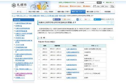 【高校受験2017】旭丘高など8校参加、札幌市立高合同説明会7/28 画像