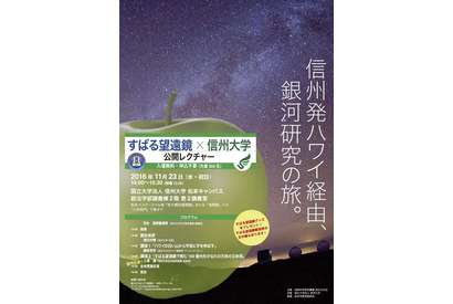 すばる望遠鏡「公開レクチャー」長野11/23、広島11/27 画像
