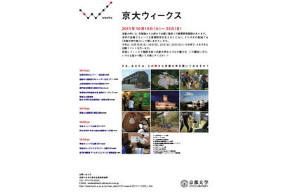 京都大学、教育研究施設の公開イベント「京大ウィークス」10/15〜 画像