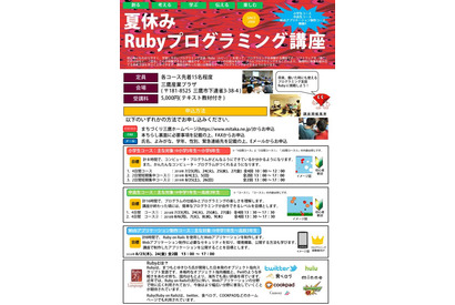 【夏休み2018】Rubyプログラミング講座…小学生・中高生向け3コース 画像