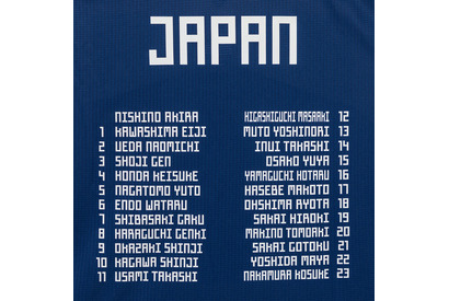 サッカー日本代表の軌跡をプリント「メモリアル勝色ユニフォーム」 画像
