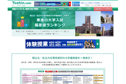 【大学受験2019】東進「大学入試偏差値ランキング」 画像